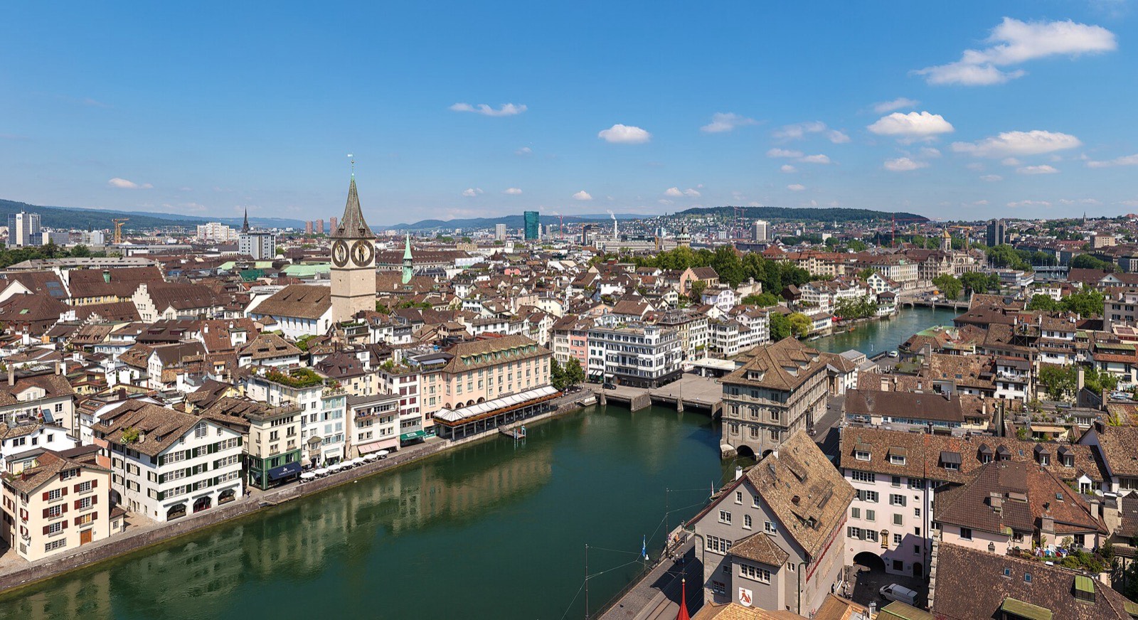 Zurich old town along the Limmat